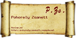 Pohorely Zsanett névjegykártya