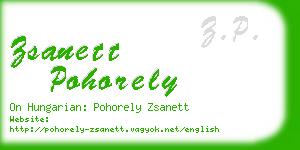 zsanett pohorely business card
